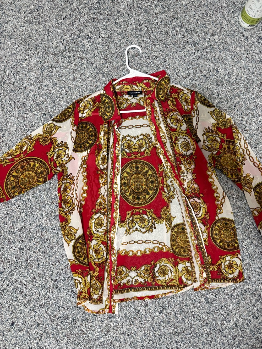 Red & Cream Medallion Print Jacket